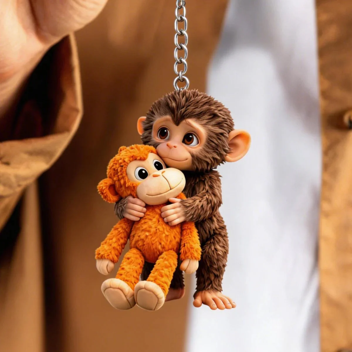 🏆Last Day 49% OFF-🐵 3D Effect Viral Punch Monkey Keychain 💕🎁Emotional Gift for Animal Lovers, Family, Friends, Loved Ones - Image 2