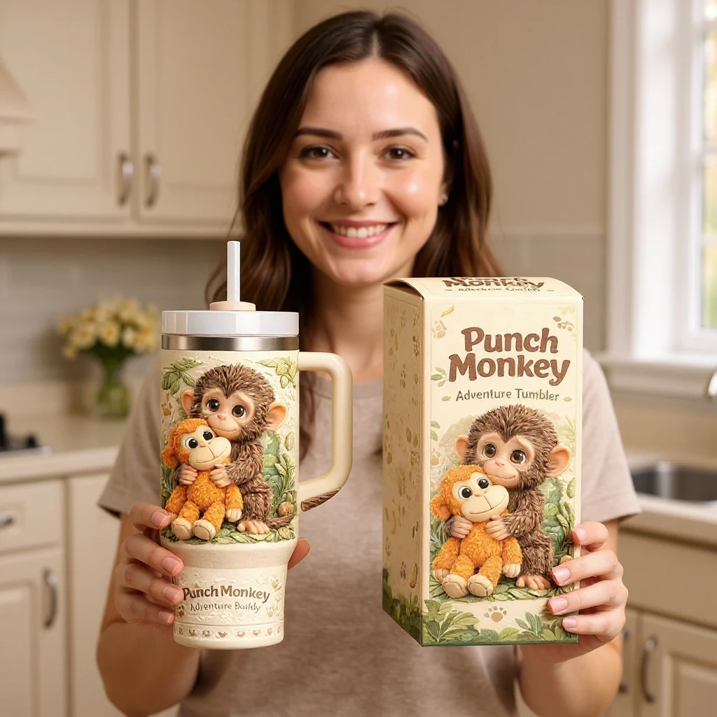 🐒 Punch Monkey Relief Tumbler💕 - Image 4