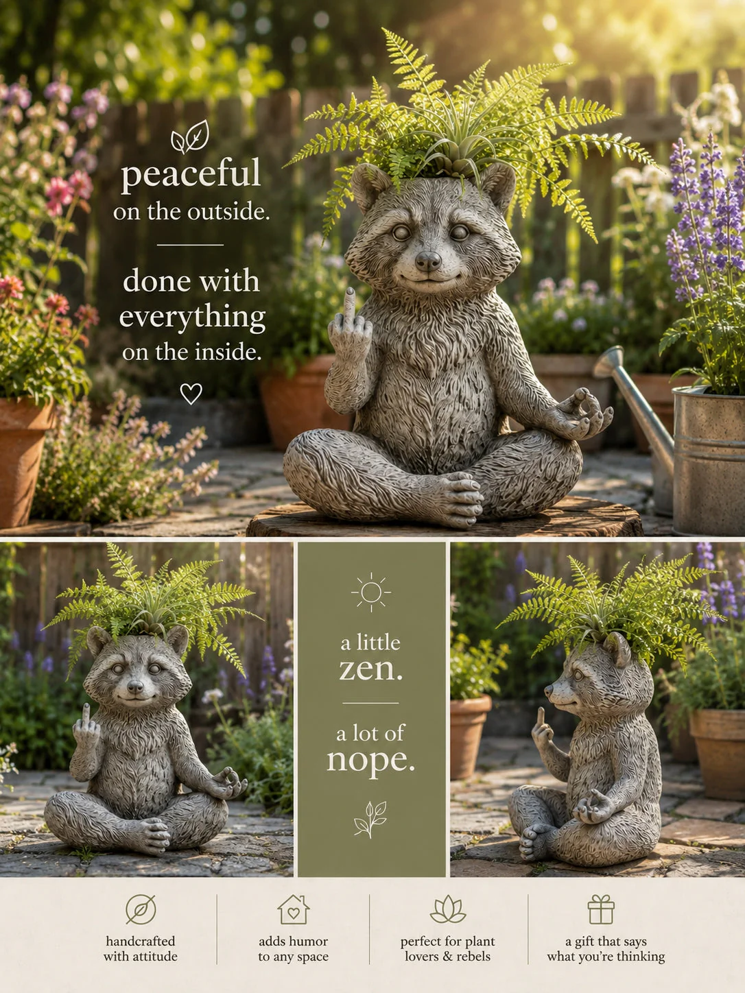 🌿🌿Raccoon Planter — Instantly Infuse Your Plants with Personality 🌿 - Image 3
