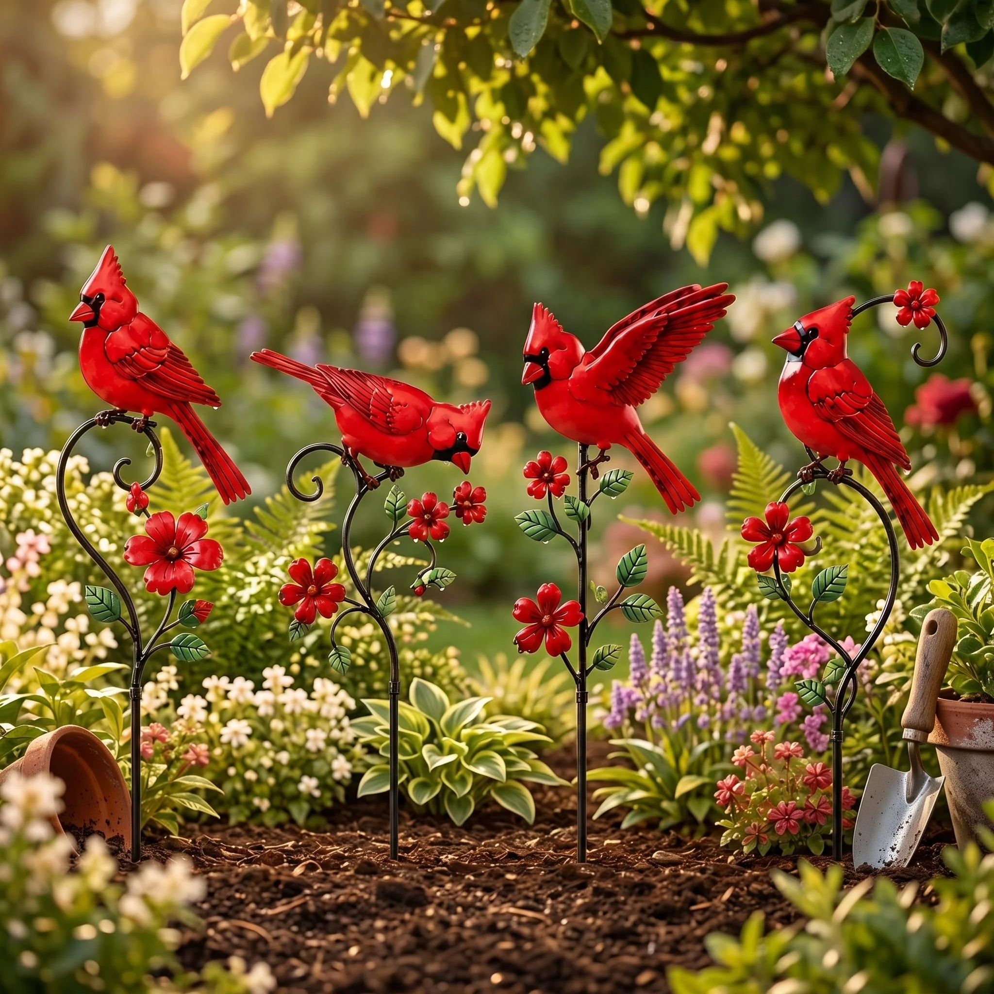 🐦 Red Cardinal Garden Stake Decoration - Image 2