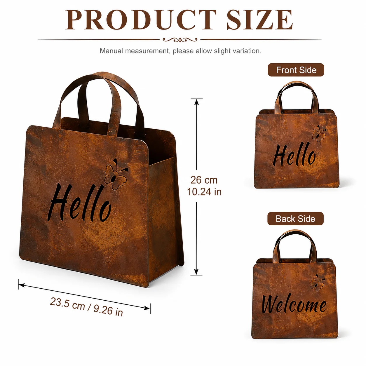 🌸🌸Rustic Metal Handbag Planter Decor - Image 8