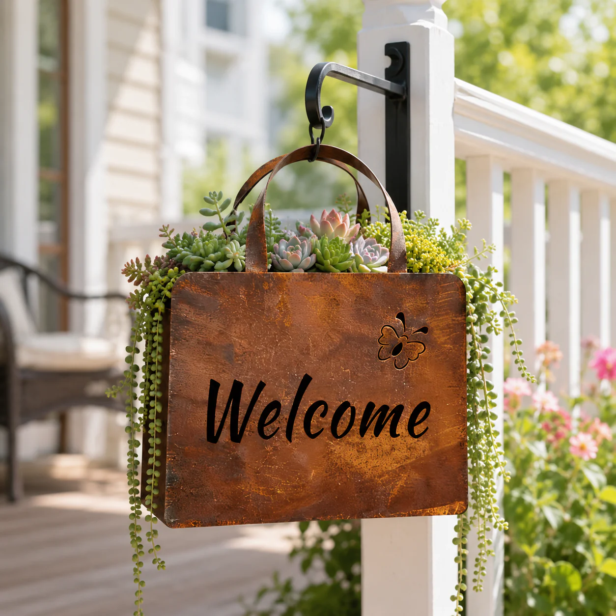 🌸Rustic Metal Handbag Planter Decor - Image 10