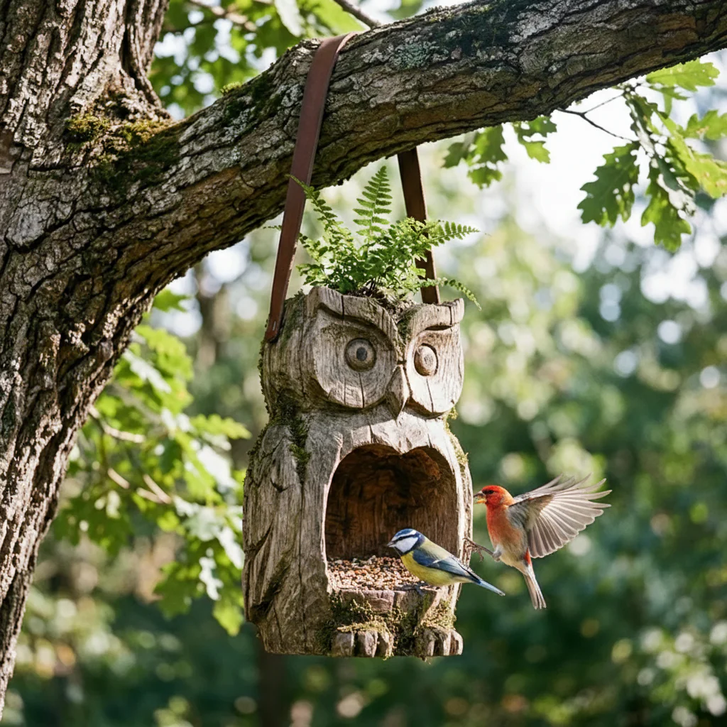 🦉 Rustic Owl Bird Feeder & Planter – Invite Nature to Your Garden - Image 3