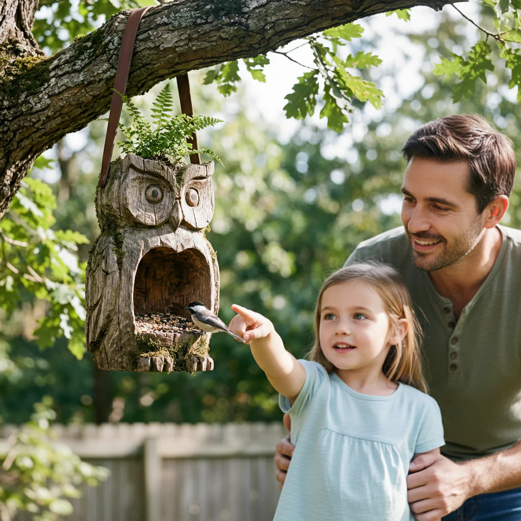 🦉 Rustic Owl Bird Feeder & Planter – Invite Nature to Your Garden - Image 6