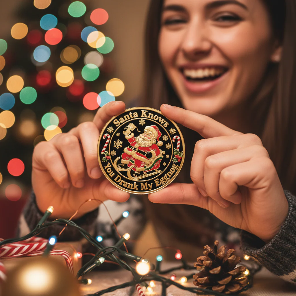 Early Christmas Sale 60%🎅Santa Knows You Drank My Eggnog Coin – Funny Christmas Gift - Image 3