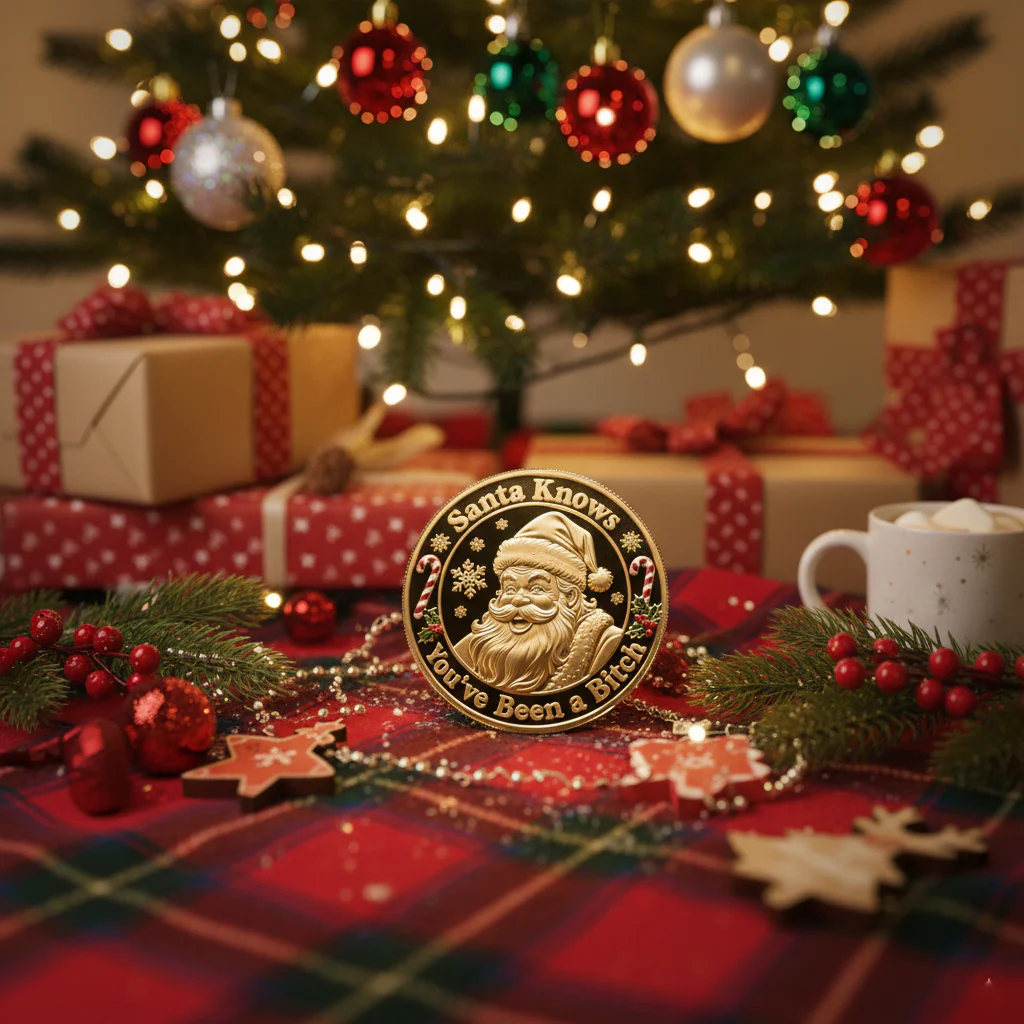 Early Christmas Sale 60%🎅Santa Knows You've Been a Bitch Coin – Funny Christmas Gift - Image 2