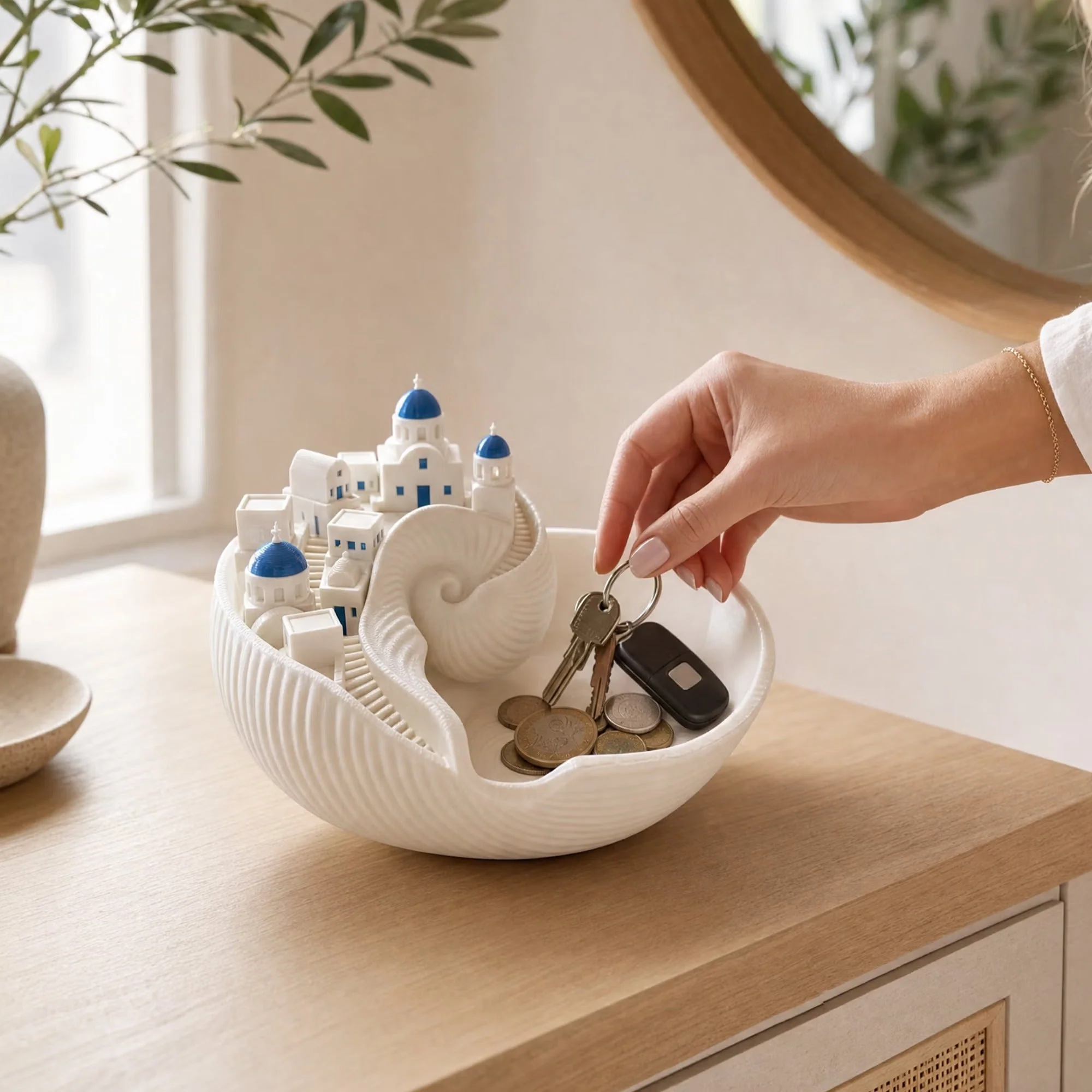 Santorini Catchall Coastal Seashell Key Bowl - Image 5