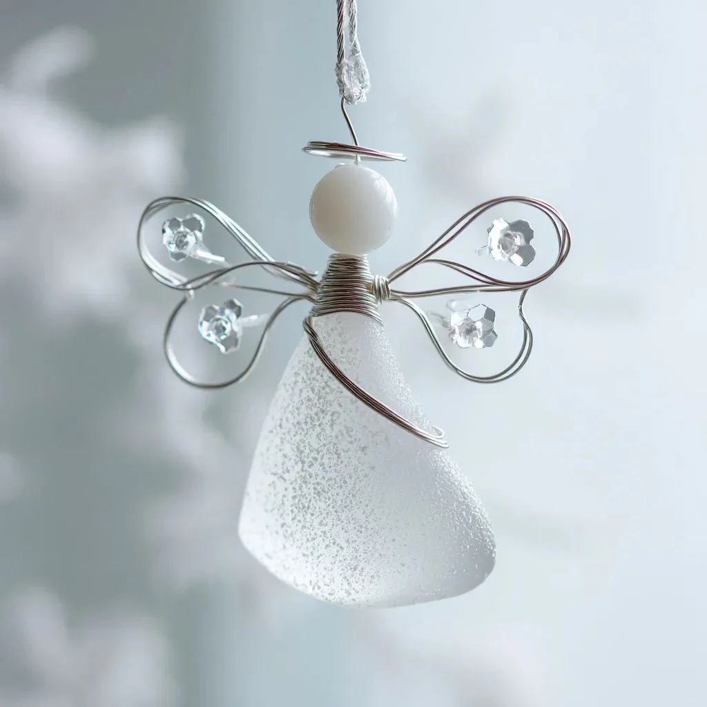 🌊Handmade Sea Glass Angel Ornament👼💫 - Image 3
