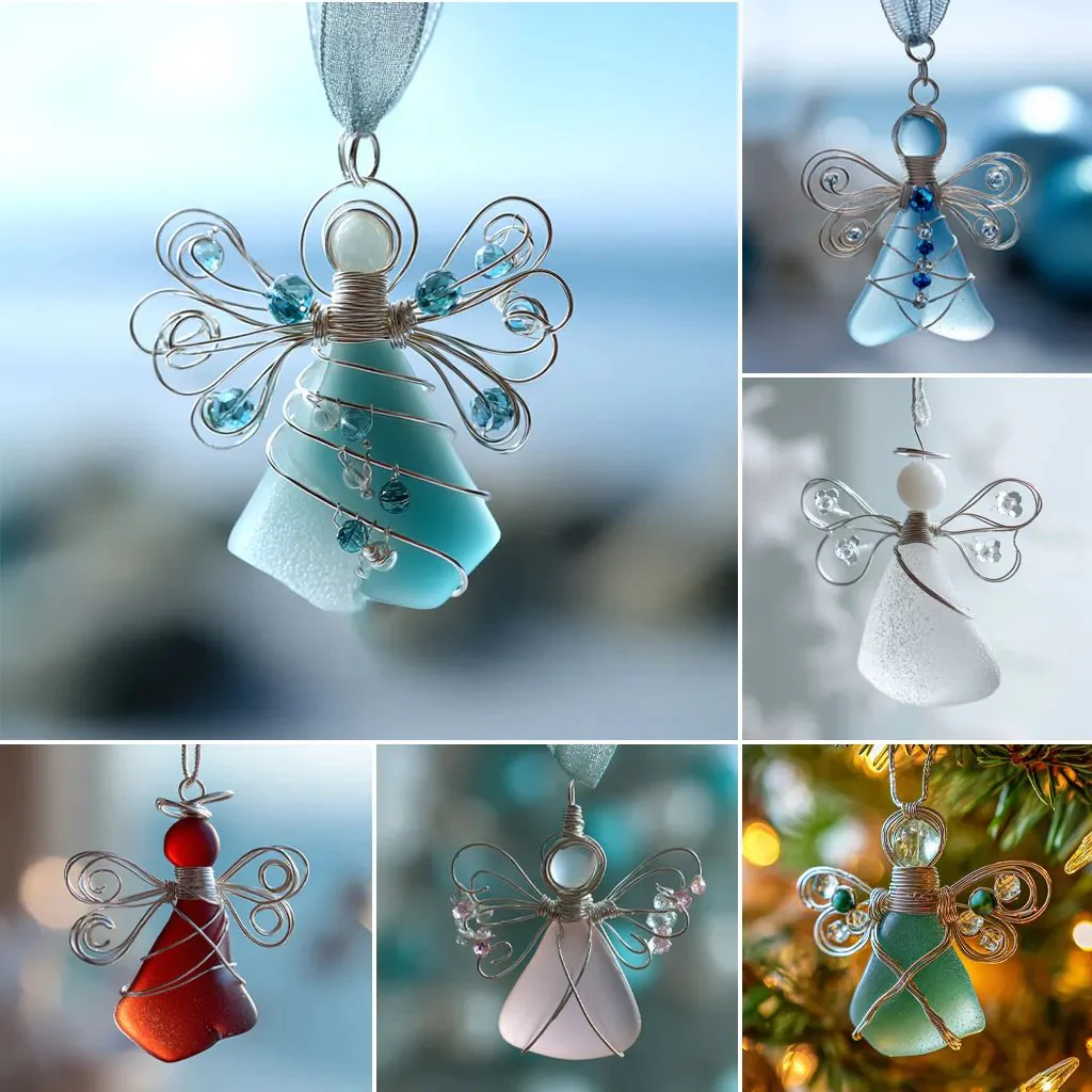 🌊Handmade Sea Glass Angel Ornament👼💫 - Image 7