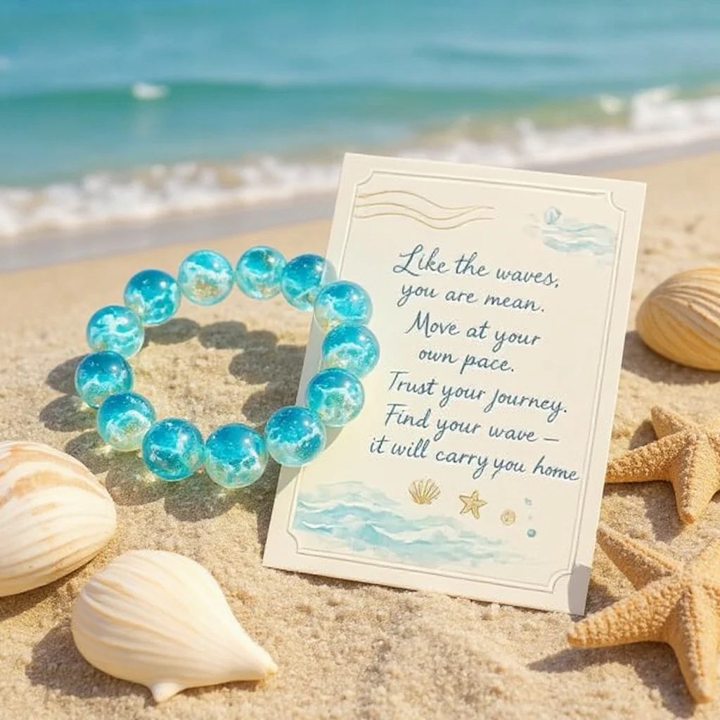 🌊💙Sea Glass Beaded Bracelet - Image 2