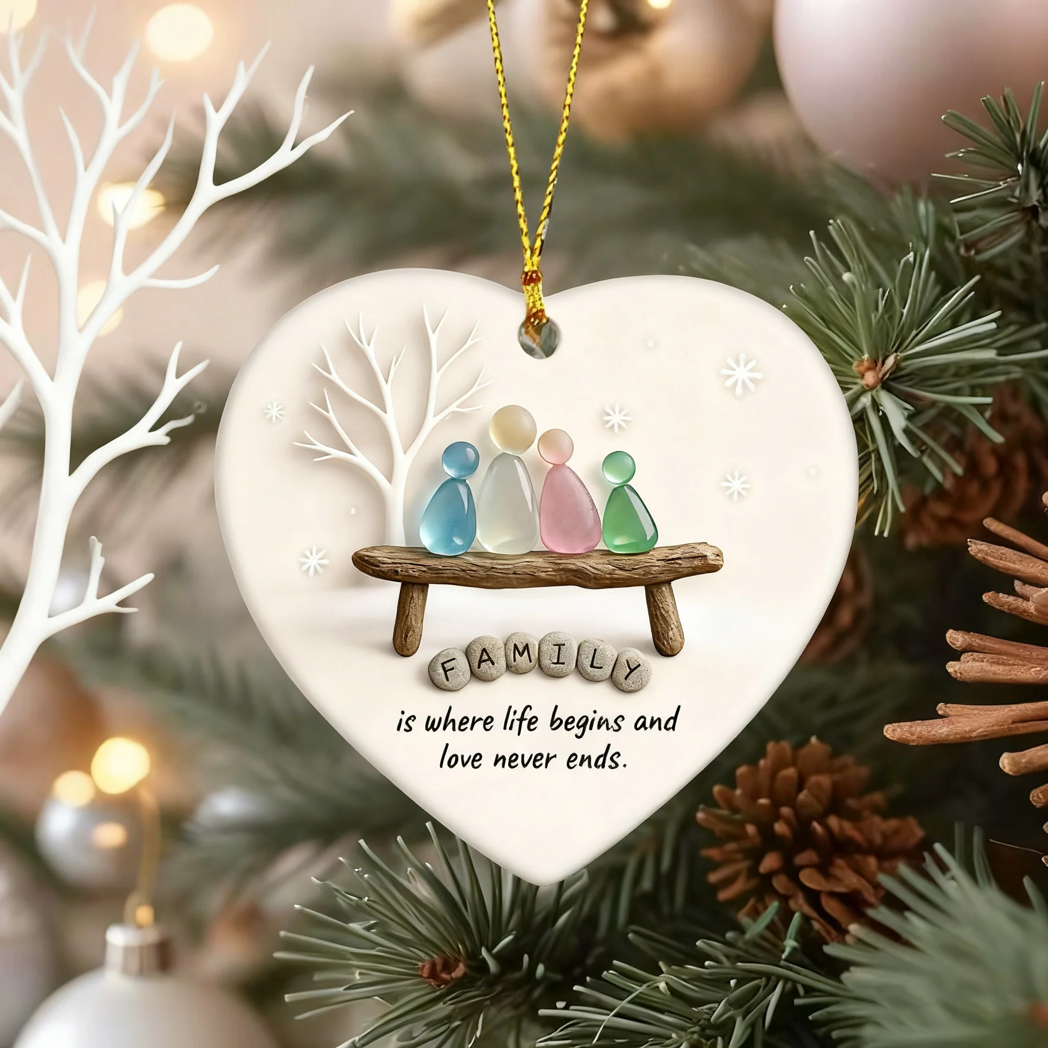 🌊Heart Sea Glass Family Ornament - Image 3