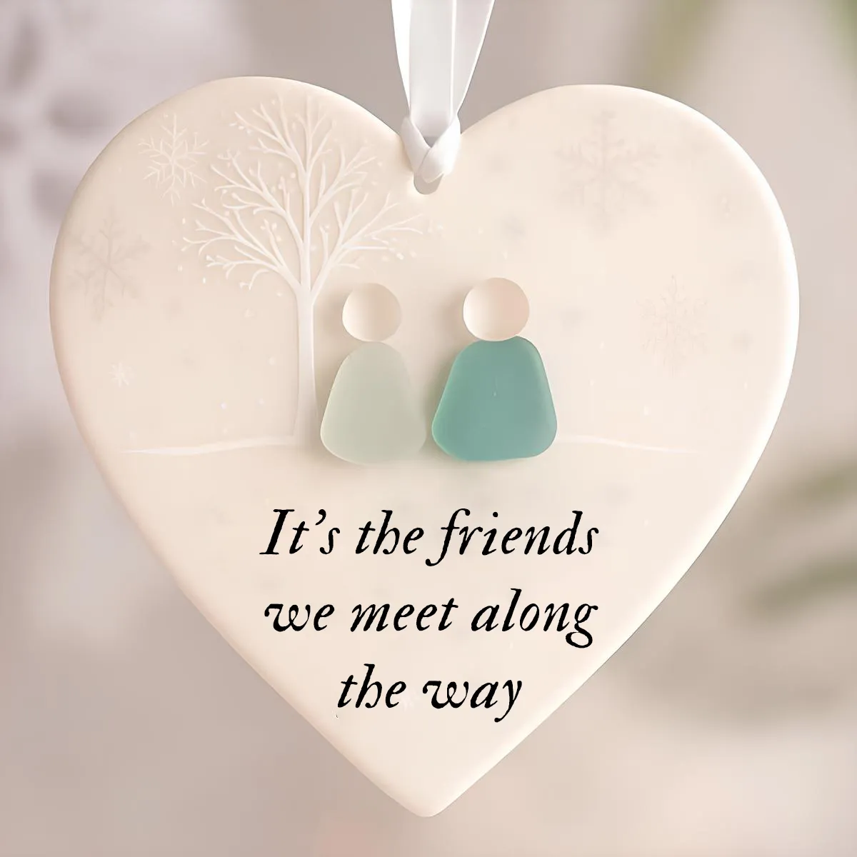 🌊Heart-Shaped Sea Glass Friendship Ornament - Image 3