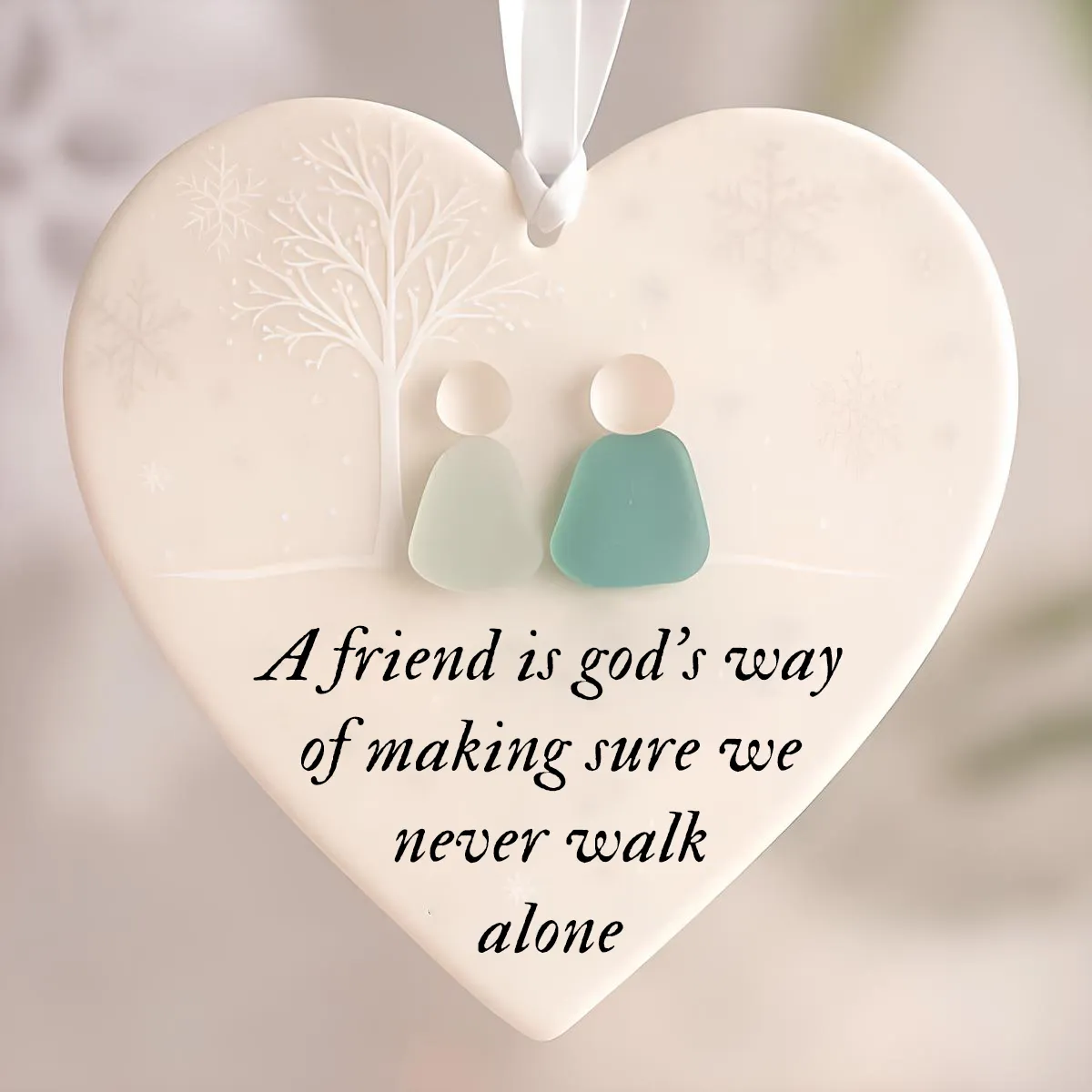 🌊Heart-Shaped Sea Glass Friendship Ornament - Image 5