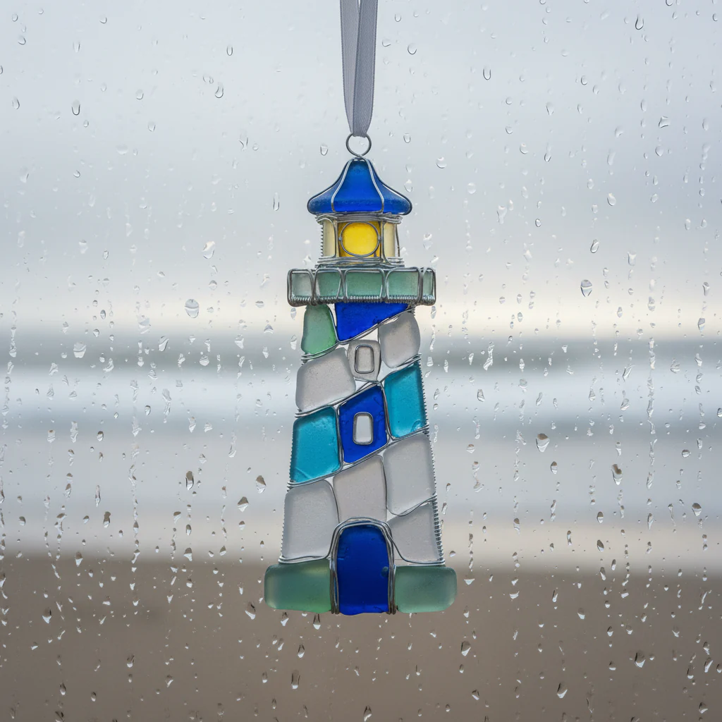 Sea Glass Lighthouse Ornament - Image 2