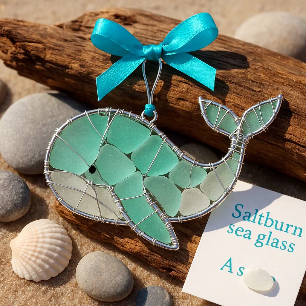 🌊 Handmade Sea Glass Ocean Ornament - Image 4
