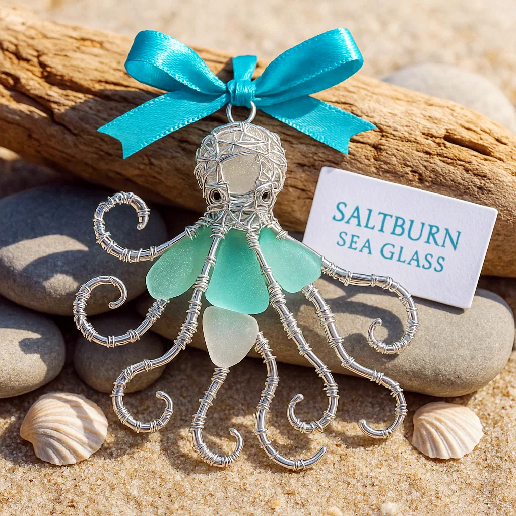 🌊 Handmade Sea Glass Ocean Ornament - Image 5