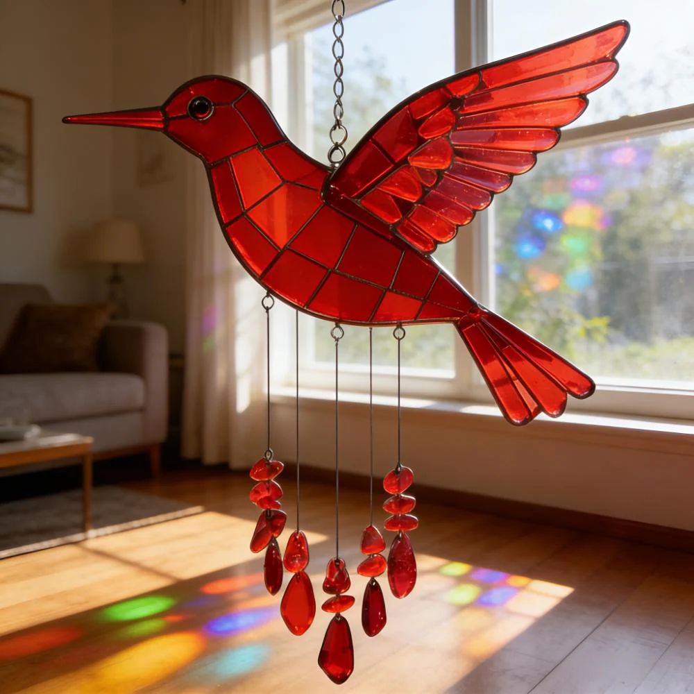 🌬️Sea Glass Rainbow Bird Wind Chime🌈 - Image 2