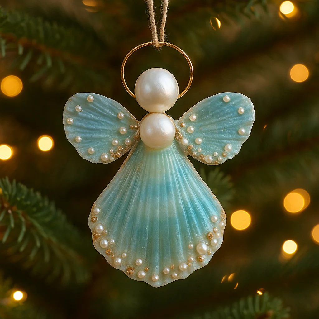Handcrafted Seashell Angel Ornaments - Image 3