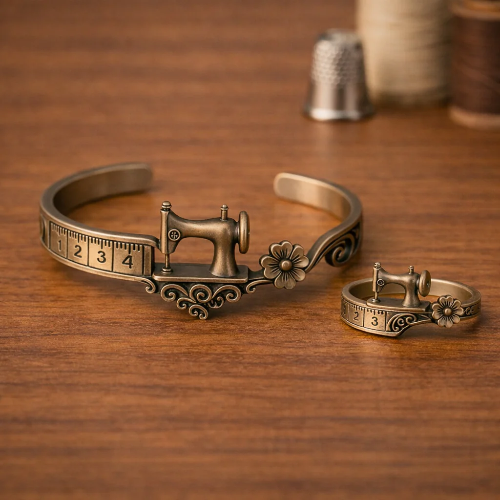 💖🎁2026 Mother's Day Gifts 50% Off--Sewing Machine Bracelet & Ring Set🧵 - Image 3