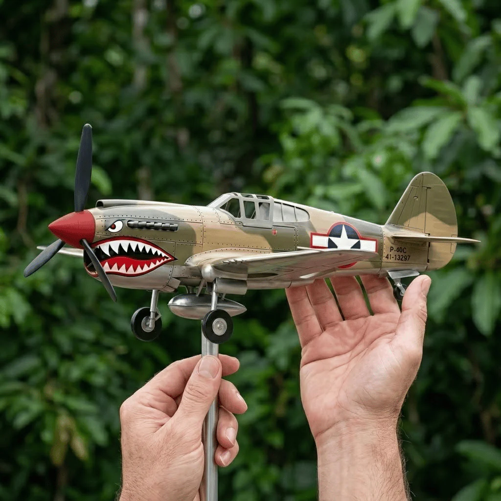 Shark Mouth Warplane Garden Wind Spinner - Image 3