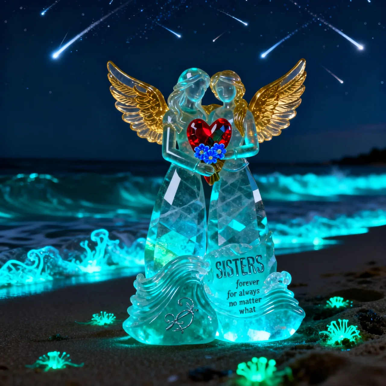 Sisters Friendship Crystal Angel Sculpture💖🪽👭 - Image 2