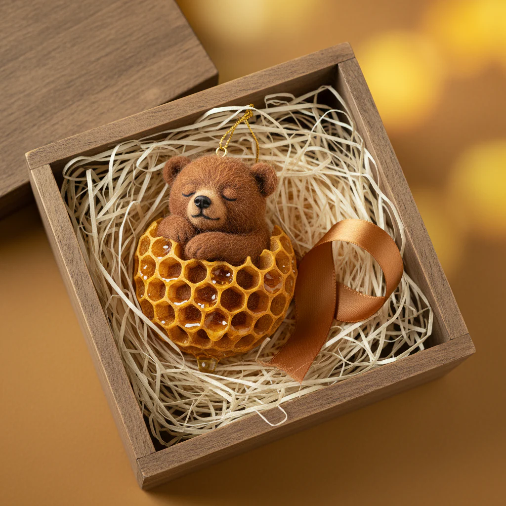 Sleeping Bear in Honeycomb Ornament - Image 3