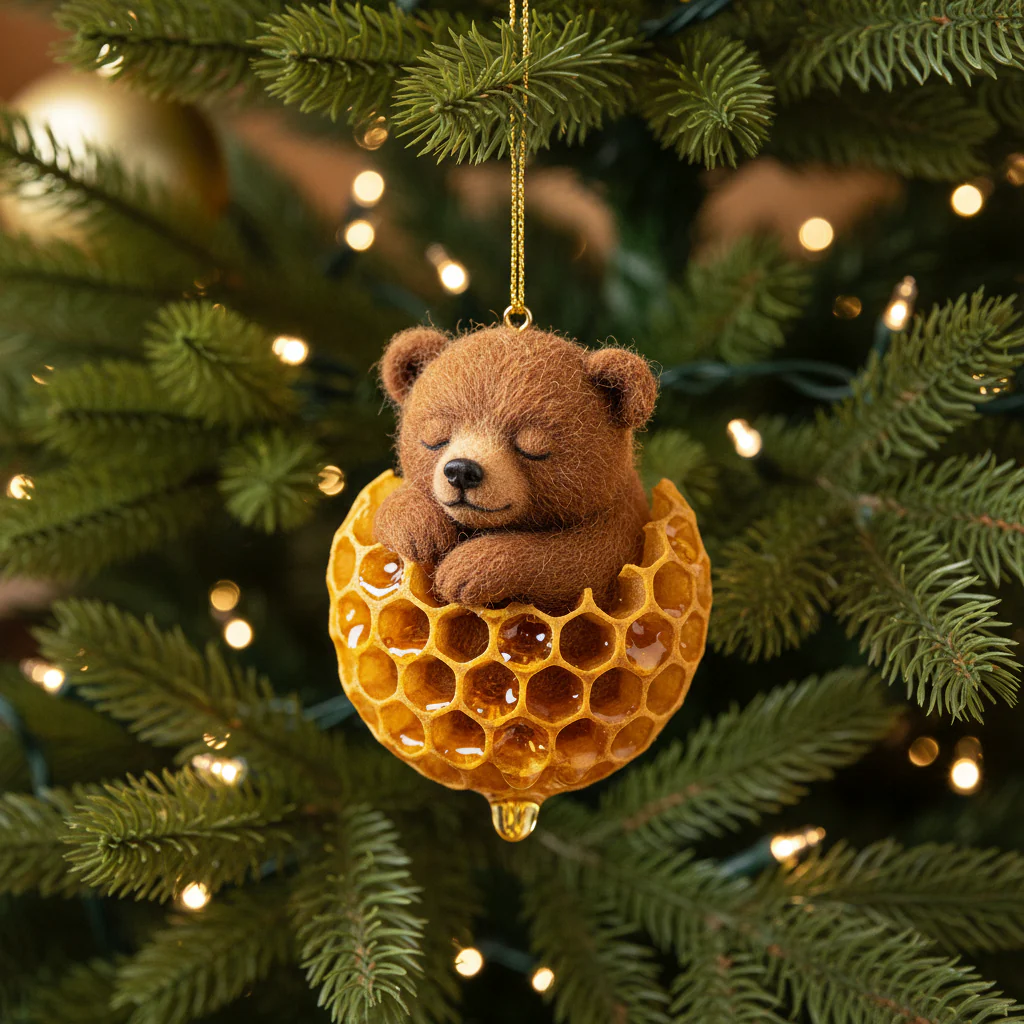Sleeping Bear in Honeycomb Ornament - Image 4
