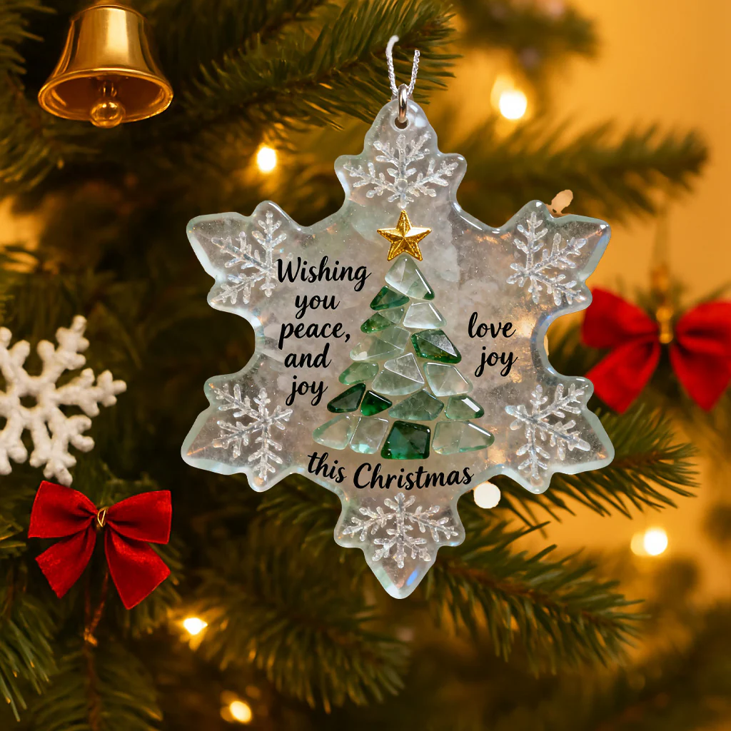 Snowflake Christmas Blessing Ornament - Image 3