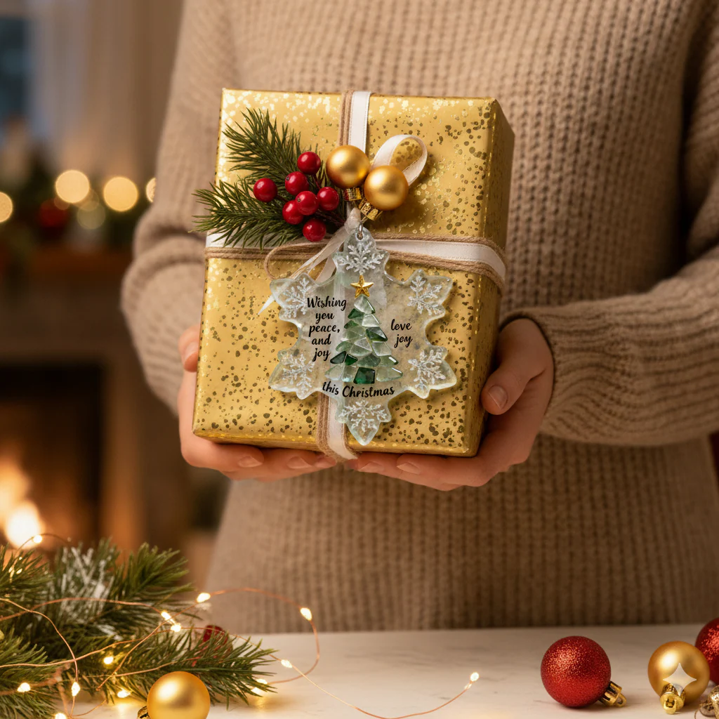 Snowflake Christmas Blessing Ornament - Image 4