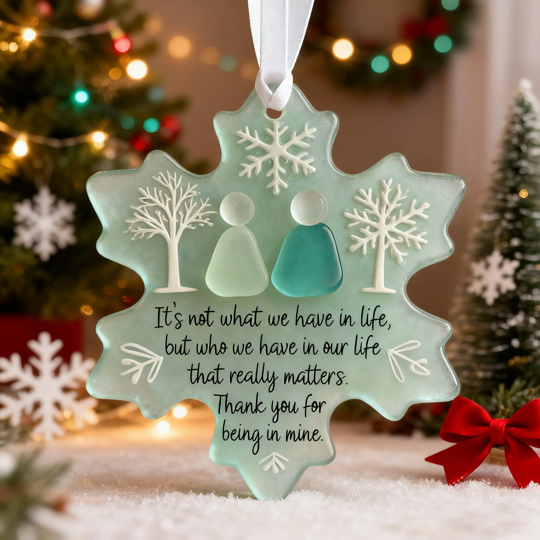 🌊Snowflake Sea Glass Friendship Ornament - Image 4