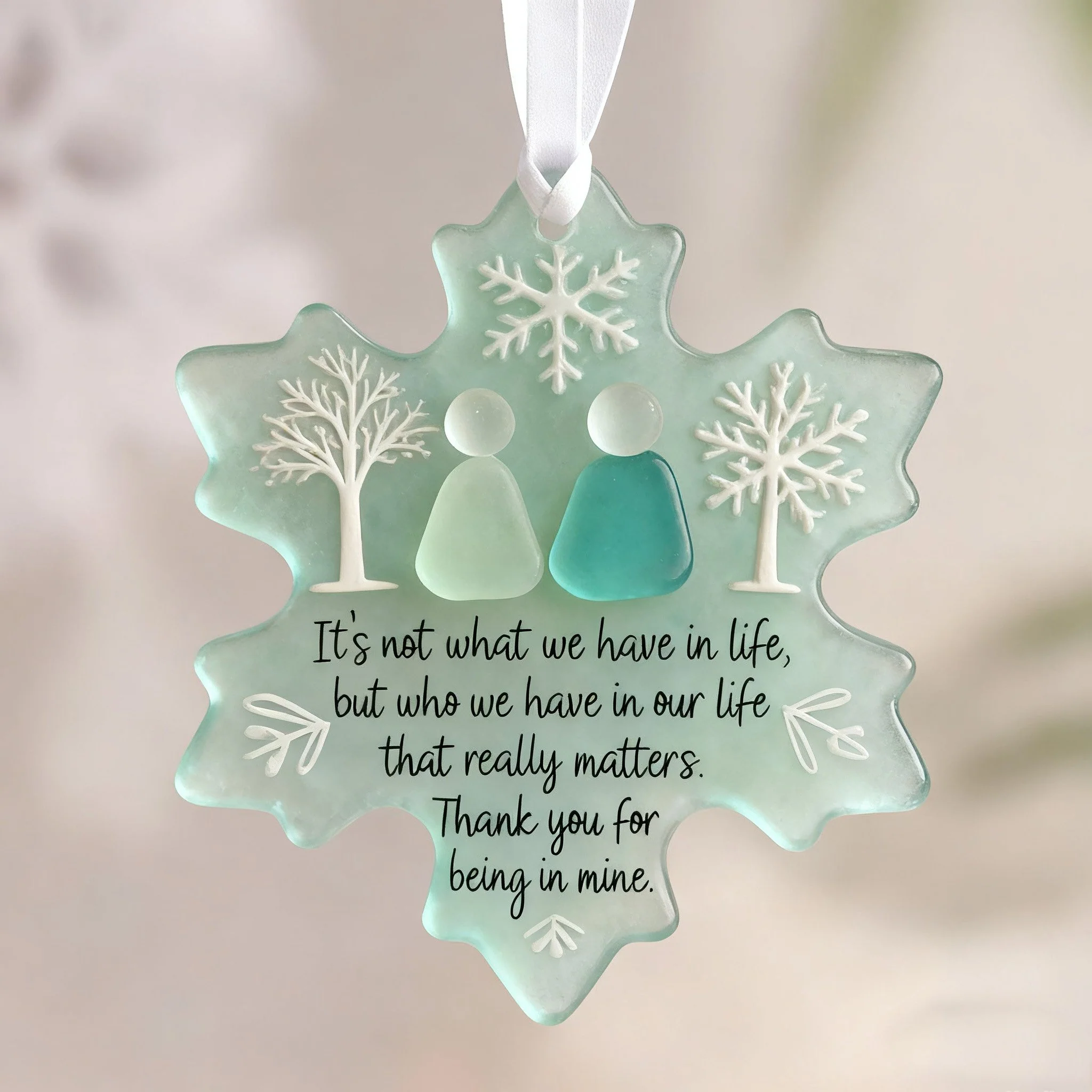 🌊Snowflake Sea Glass Friendship Ornament - Image 5