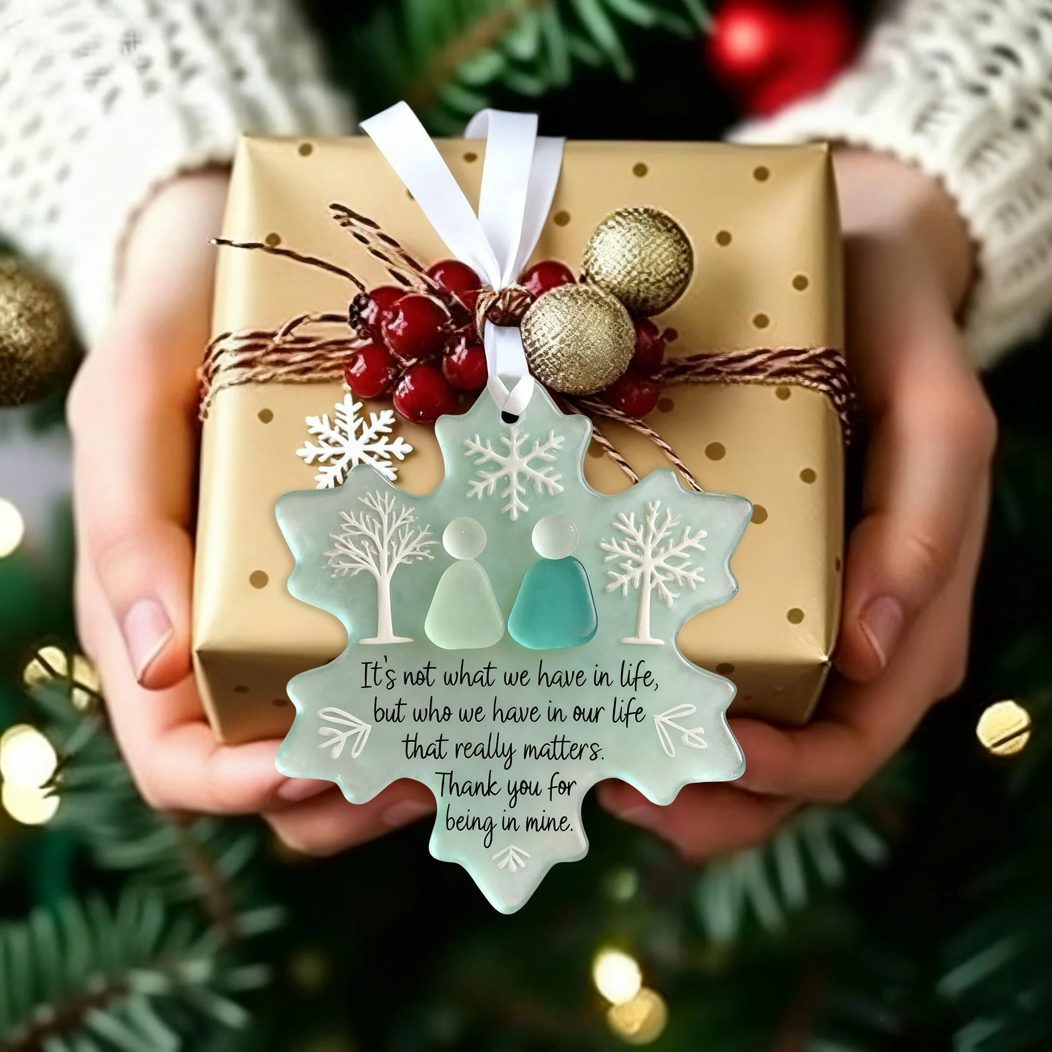 🌊Snowflake Sea Glass Friendship Ornament - Image 6