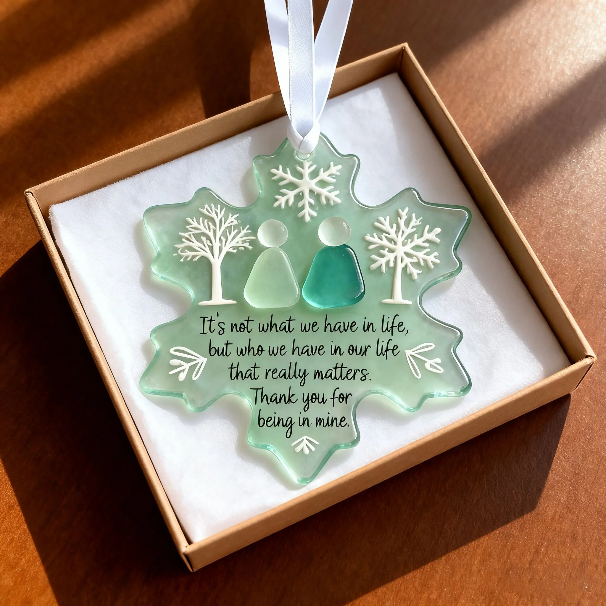 🌊Snowflake-Shaped Sea Glass Thank You Keepsake❄✨ Shaped by Nature & Crafted by Hand! - Image 3