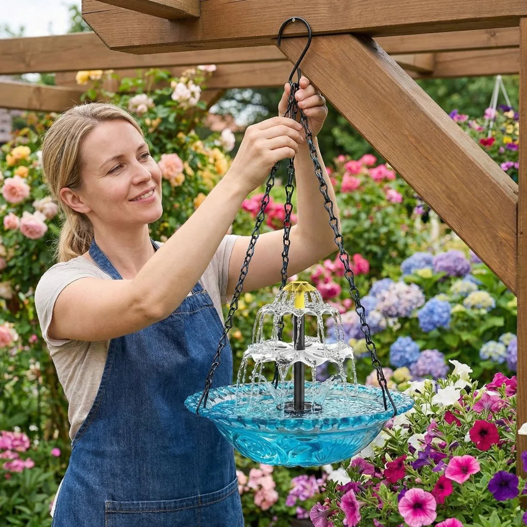 🐦Solar Cascade Hanging Bird Bath Fountain - Image 10