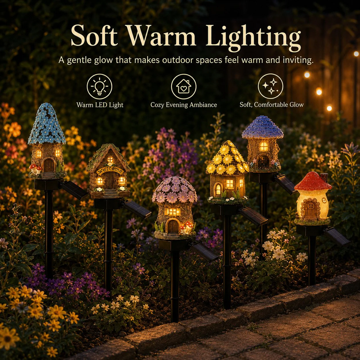 🍄🍄Solar Fairy-Tale Mushroom Cottage Garden Light - Image 3
