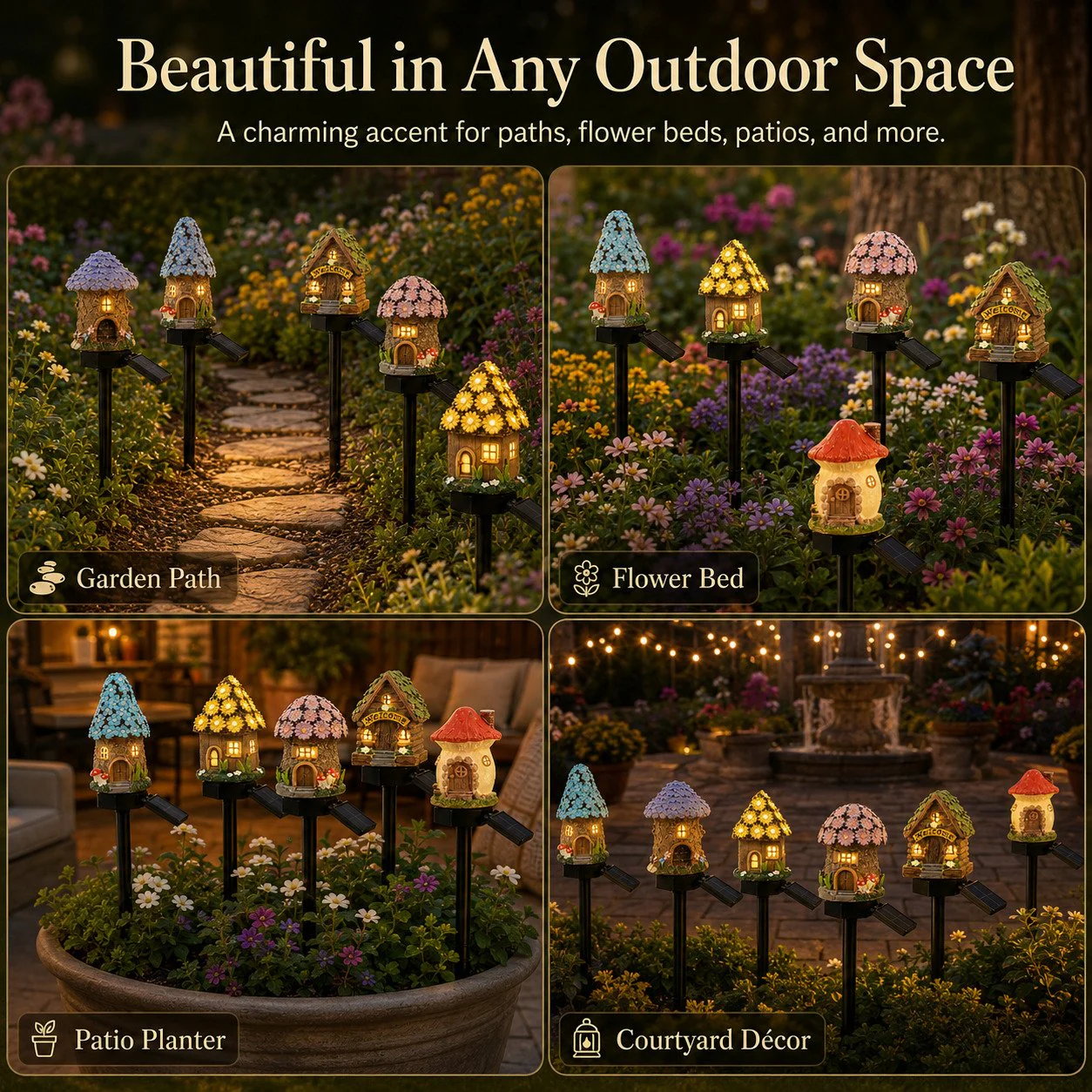🍄🍄Solar Fairy-Tale Mushroom Cottage Garden Light - Image 7