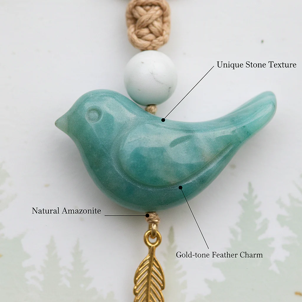 🔥🔥New Year--Song of Nature: Amazonite Bird Keychain for Peace & Courage - Image 16