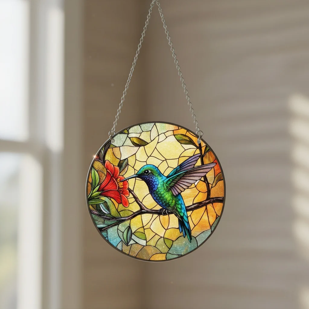 🎨🐦 Stained Glass Style Bird Sun Catcher - Image 6