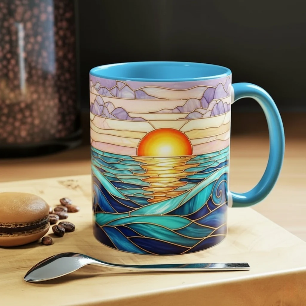 🌄 Stained Glass Sunset Mountain Mug - Image 7