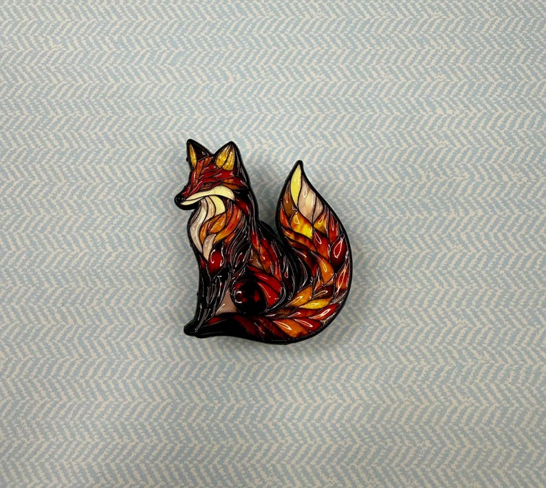 Stained Glass Wildlife Enamel Pins - Image 7
