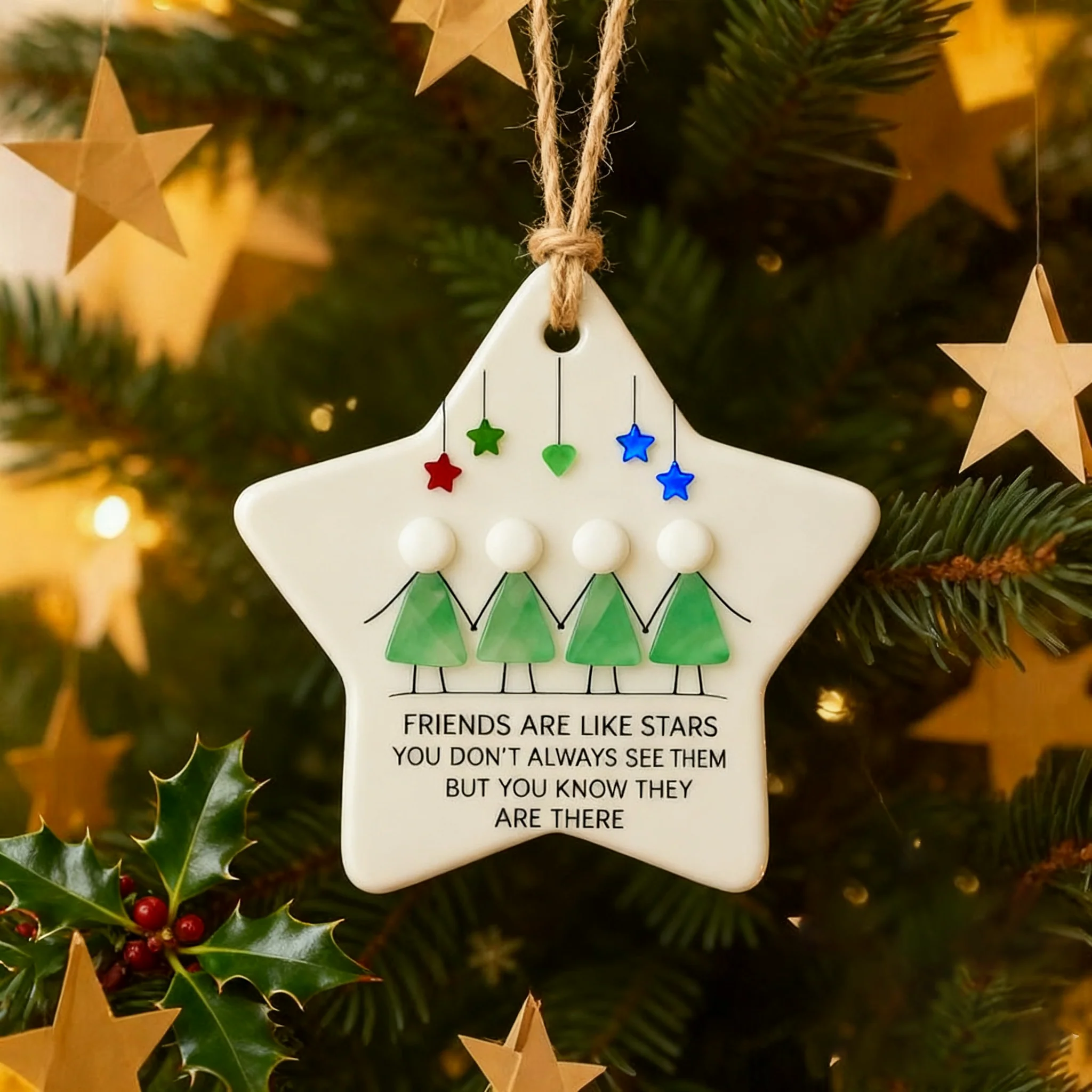 Star-shaped Sea Glass Friendship Ornament - Image 3
