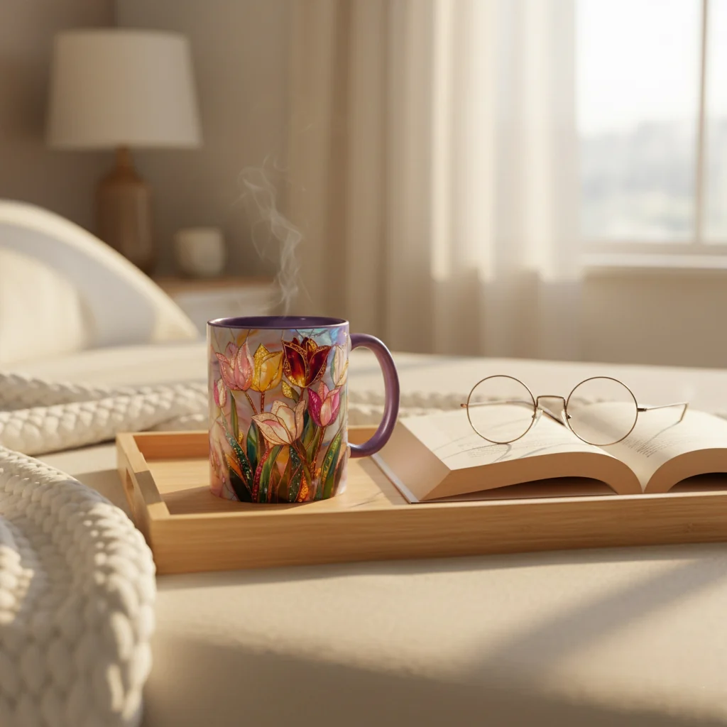🔥Hot Sale-- Eternal Spring: Stained-Glass Style Tulip Mug - Image 5
