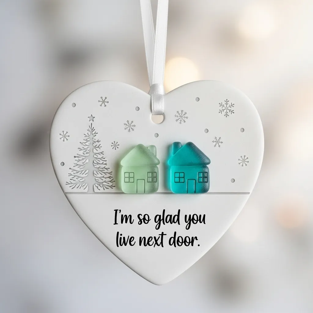"Thank You Neighbours" Heart - Shaped Ornament - Image 2