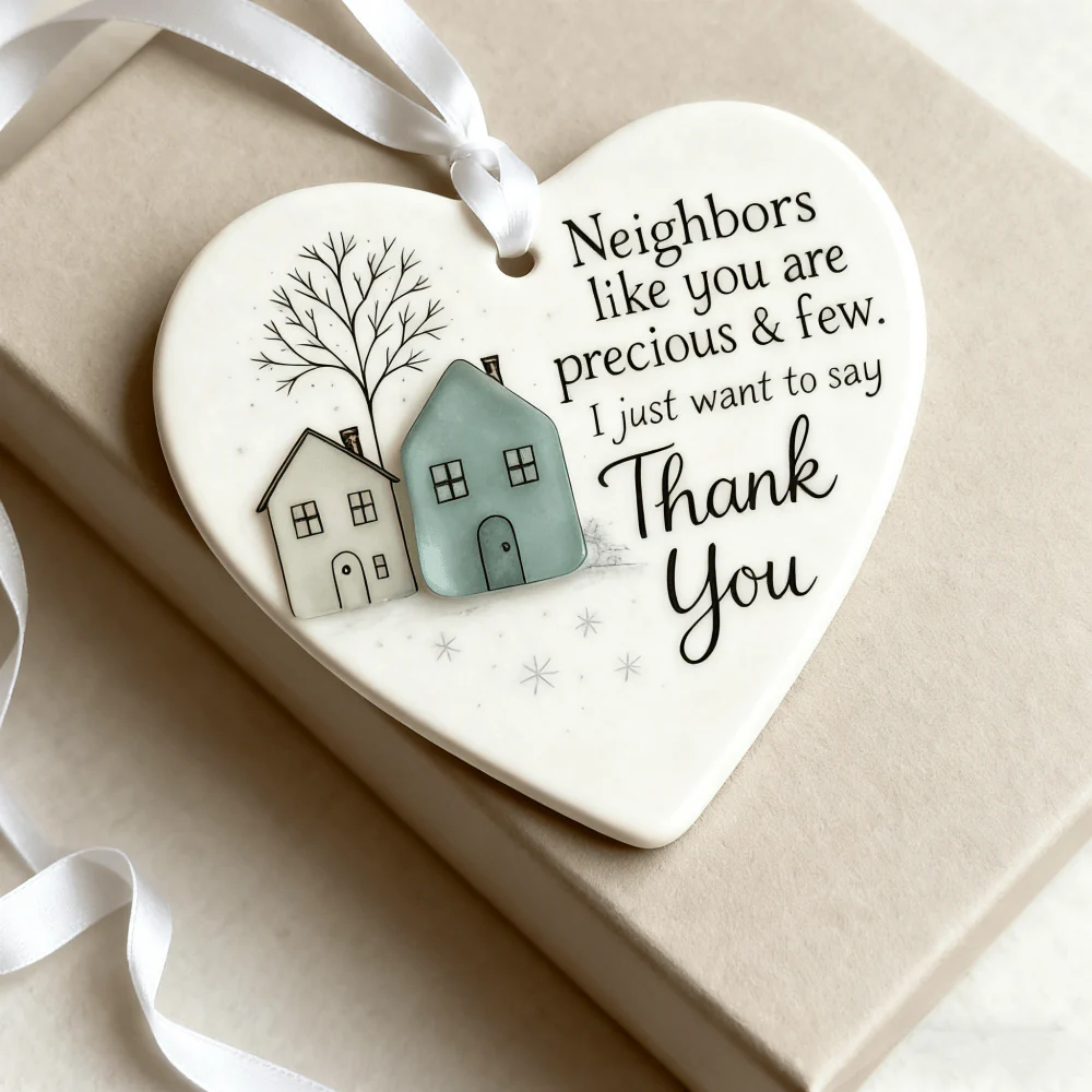 🏠💝"Thank You Neighbours" Heart - Shaped Ornament 🔥 - Image 2