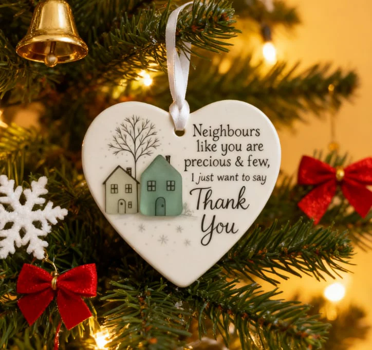 🏠💝"Thank You Neighbours" Heart - Shaped Ornament 🔥 - Image 3