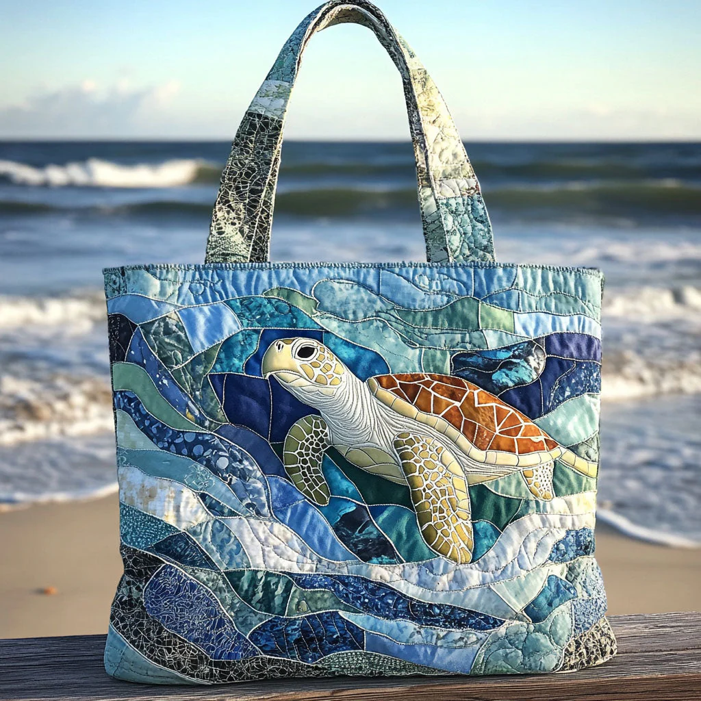 Turtle Quilted Tote Bag - Image 4
