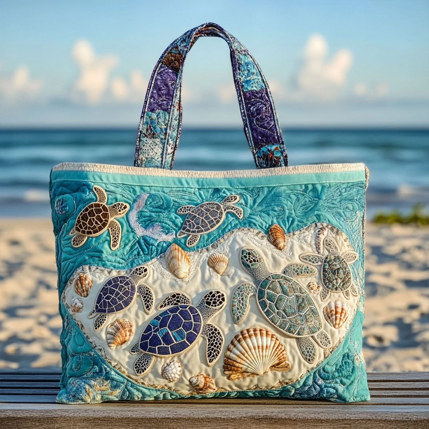 Turtle Quilted Tote Bag - Image 5