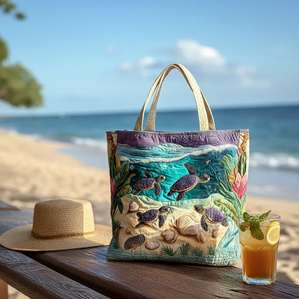 Turtle Quilted Tote Bag - Image 7