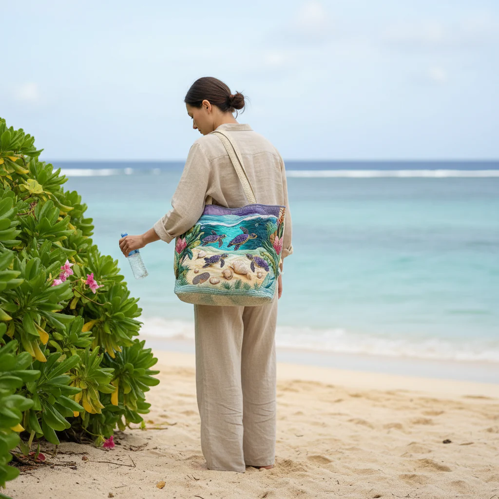Turtle Quilted Tote Bag - Image 8