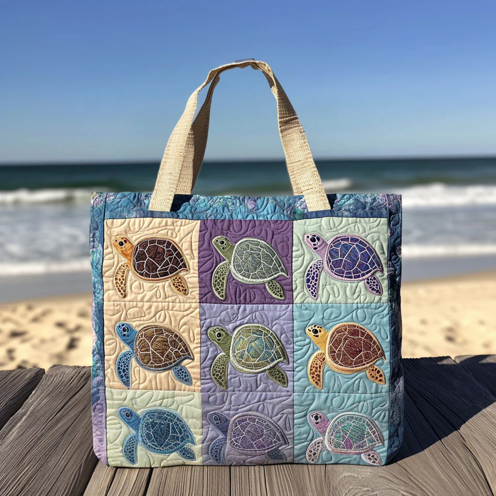 Turtle Quilted Tote Bag - Image 9